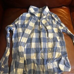 Crewcuts Blue & White Flannel Shirt